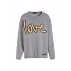 Love Moschino Stockinette Stitch Pullover With Lurex Logo Woman Grey Size 38 It - (4 Us)
