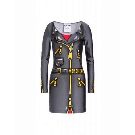 Moschino Lycra Dress Pixel Capsule Woman Grey Size 38 It - (4 Us)