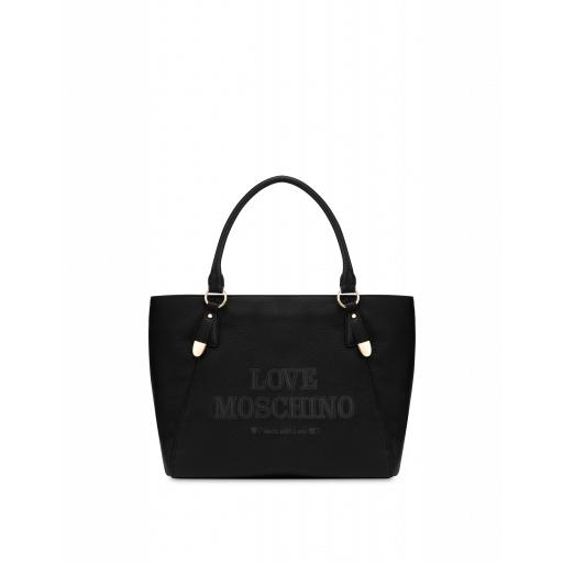 Love Moschino Embroidery Logo Shopper Woman Black Size Single Size