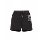 Moschino Teddy Label Fleece Shorts Woman Black Size 42 It - (8 Us)