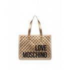 Love Moschino Quilted Maxi Shopper With Logo Woman Gold Size U It - (one Size Us)