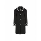 Boutique Moschino Velor Coat With Crown Detail Woman Black Size 38 It - (4 Us)