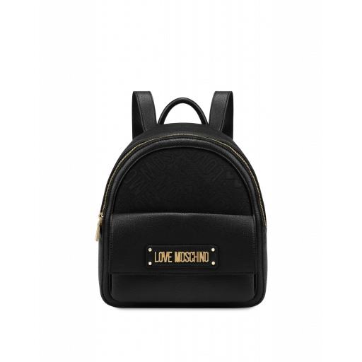 Love Moschino Jacquard Logo Backpack Woman Black Size U It - (one Size Us)