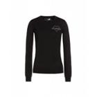 Love Moschino Stockinette Stitch Pullover With Rhinestone Logo Woman Black Size 38 It - (4 Us)