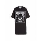 Moschino Teddy Label Interlock Jersey Dress Woman Black Size 38 It - (4 Us)