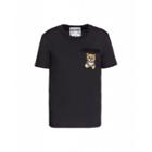 Moschino Jersey T-shirt Teddy Embroidery Woman Black Size 38 It - (4 Us)
