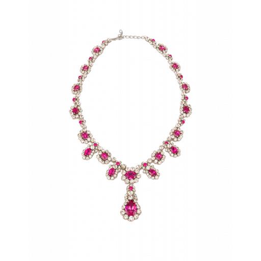 Moschino Necklace With Crystals Woman Pink Size U It - (one Size Us)