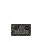 Love Moschino Embroidery Logo Quilted Evening Bag Woman Black Size U It - (one Size Us)