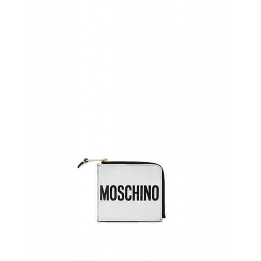 Moschino Leather Wallet With Logo Woman White Size U It - (one Size Us)