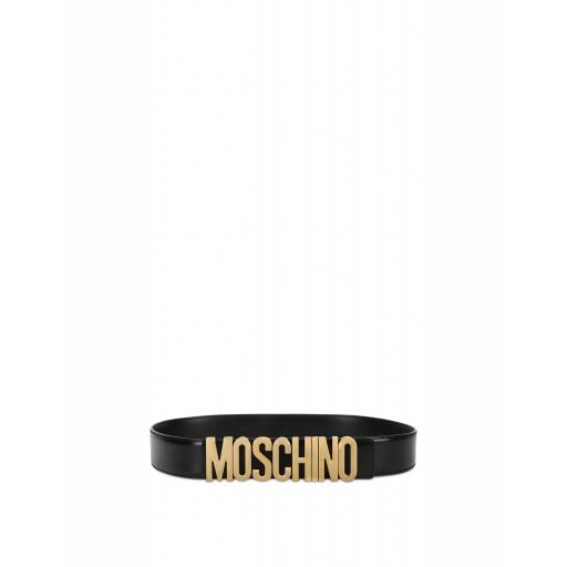Moschino Belt In Leather With Logo Woman Black Size 44 It - (10 Us)