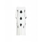 Boutique Moschino Wool Viscose Dress With Playing Cards Woman White Size M