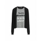 Love Moschino Tromp L'oeil Stockinette Stitch Sweater Woman Black Size 38 It - (4 Us)
