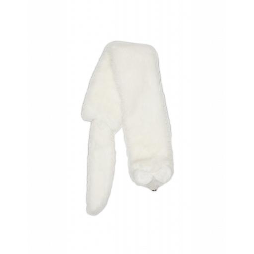 Moschino Faux Fur Scarf Woman White Size U It - (one Size Us)
