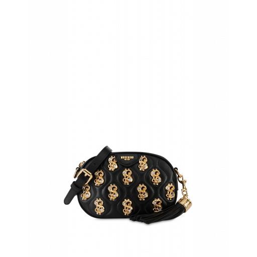 Moschino Dollar Studs Nappa Clutch Woman Black Size U It - (one Size Us)