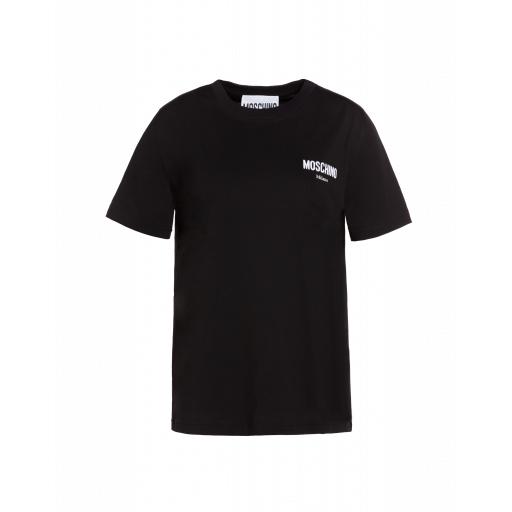 Moschino Jersey T-shirt With Logo Woman Black Size 42 It - (8 Us)