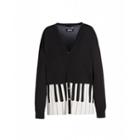 Boutique Moschino Cardigan With Piano Inlay Woman Black Size 42 It - (8 Us)