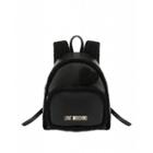 Love Moschino Faux Shearling Heart Backpack Woman Black Size U It - (one Size Us)