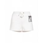 Moschino Teddy Label Fleece Shorts Woman White Size 46 It - (12 Us)