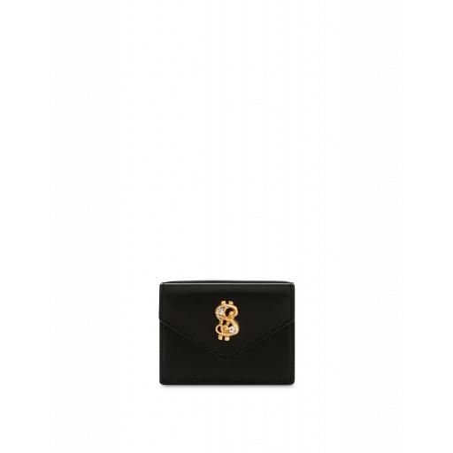 Moschino Dollar Stud Wallet Woman Black Size U It - (one Size Us)