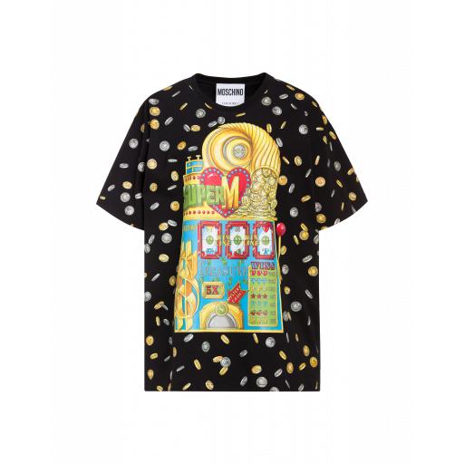 Moschino Slot Machine Jersey T-shirt Woman Black Size S It
