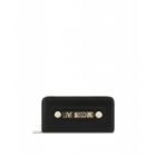 Love Moschino Zip Around Wallet With Logo Woman Black Size U It - (one Size Us)