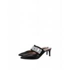Moschino Mules With Logo Woman Black Size 38 It - (8 Us)