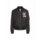 Moschino Techno Twill Bomber With Roman Teddy Bear Man Black Size 50 It - (40 Us)