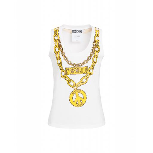 Moschino T-shirt Jewels Pixel Capsule Woman White Size 36 It - (2 Us)