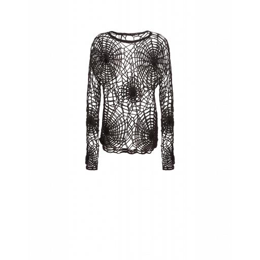 Moschino Spider Webs Pullover Man Black Size 48 It - (38 Us)