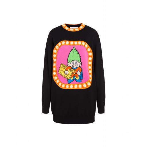 Moschino Trolls Wool Dress Woman Black Size L It