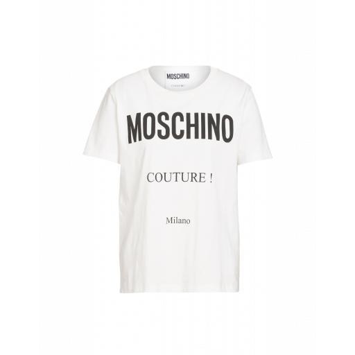 Moschino T-shirt In Cotton With Moschino Couture Logo Woman White Size 36 It - (2 Us)