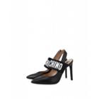 Moschino Slingback Elastic Band Woman Black Size 41 It - (11 Us)