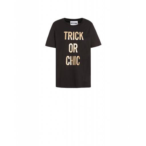 Moschino Trick Or Chic Jersey T-shirt Woman Black Size 36 It - (2 Us)