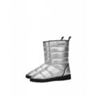 Love Moschino Laminated Snow Ankle Boots Woman Silver Size 35 It - (5 Us)