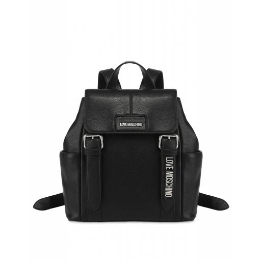 Love Moschino Moschino Belt Backpack Woman Black Size U It - (one Size Us)