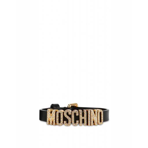 Moschino Jewel Lettering Bracelet Woman Black Size L It