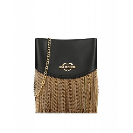 Love Moschino Chain Fringed Clutch Woman Black Size U It - (one Size Us)