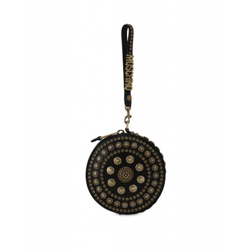 Moschino Shield Clutch With Studs Woman Black Size U It - (one Size Us)