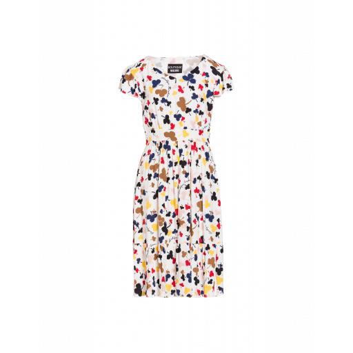 Boutique Moschino Crepe Satin Midi Dress With Flowers Woman White Size 40 It - (6 Us)