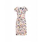 Boutique Moschino Crepe Satin Midi Dress With Flowers Woman White Size 40 It - (6 Us)