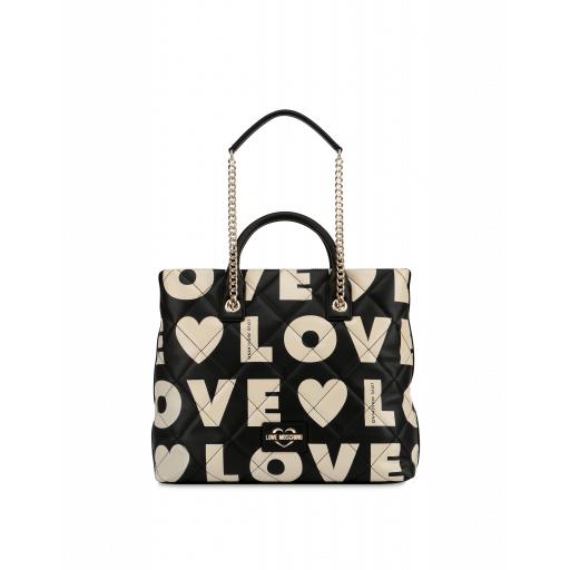 Love Moschino Love Quilted Shopper Woman Black Size U It - (one Size Us)