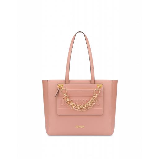 Love Moschino Detachable Pocket Shopper Woman Pink Size U It - (one Size Us)