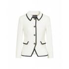 Boutique Moschino Mat Jacket With Piping Woman White Size 38 It - (4 Us)