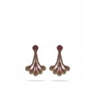 Moschino Satin Earrings With Crystals Woman Pink Size U It - (one Size Us)