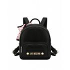 Love Moschino Baci Baci Backpack With Foulard Woman Black Size U It - (one Size Us)