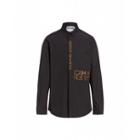 Moschino Roman Embroidery Poplin Shirt Man Black Size 39 It