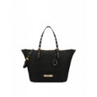 Moschino Nylon Shopper With Brushed Gold Logo Woman Black Size U It - (one Size Us)