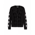 Boutique Moschino Wool And Cashmere Perforated Cardigan Woman Black Size 40 It - (6 Us)