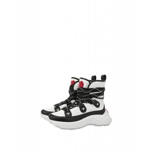 Love Moschino High Sneakers With Maxi Laces Woman White Size 35