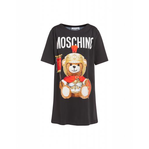 Moschino Roman Teddy Bear Viscose Dress Woman Black Size 38 It - (4 Us)